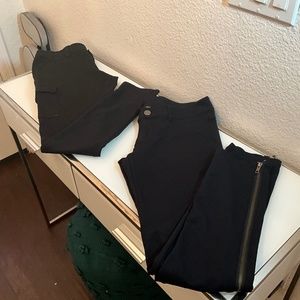 Express jetblack skinny Cargo & Zipper style  jeggings size M ( lot of 2 pairs)